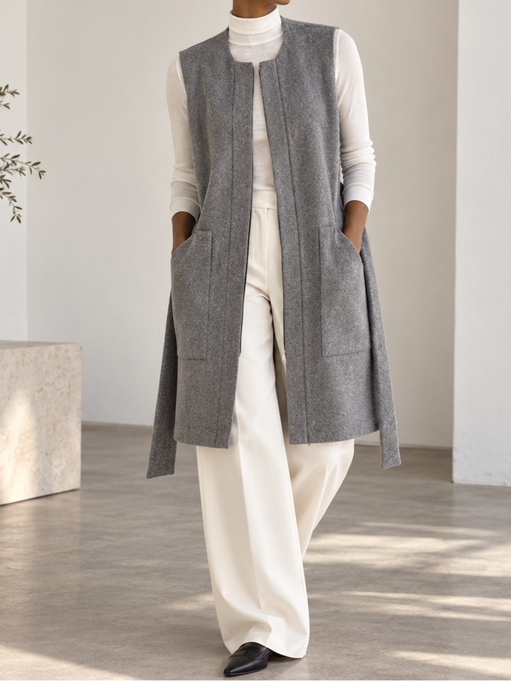 Zara sleeveless vest coat Size XS